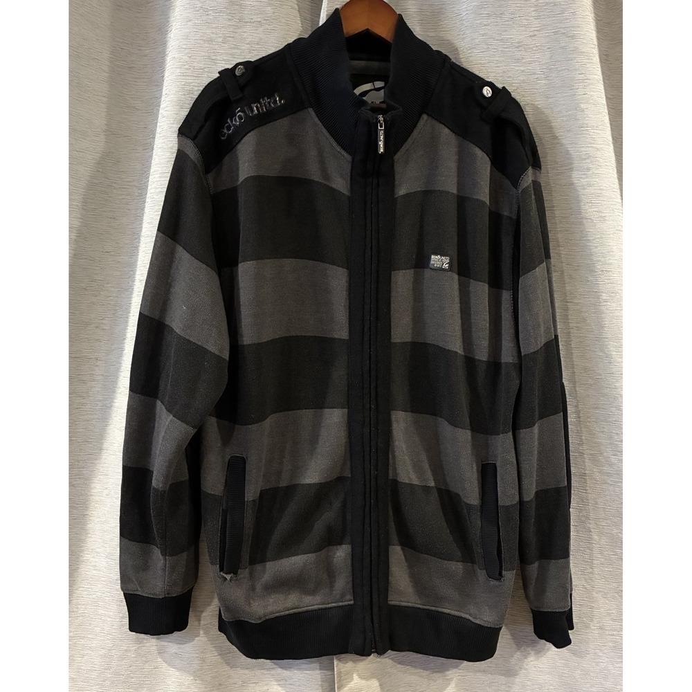 Vintage Ecko Unltd Jacket‎ Mens XL Black Full Zip Hip Hop Streetwear Y2K